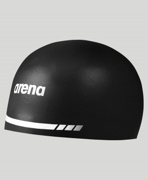 Arena 3D Soft Badekappe Schwarz Weiß | UUA98W-386