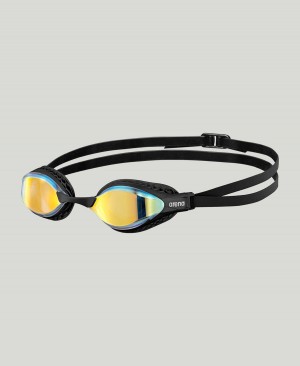 Arena Air Speed Mirror Schwimmbrille Gelb Schwarz | URX73X-817