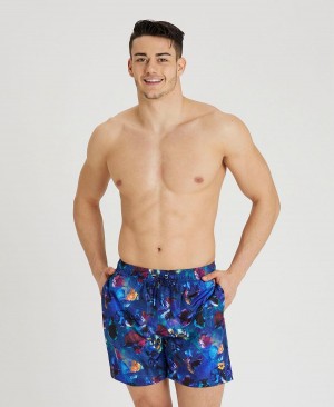 Arena Allover Print Beach Kurze Hose Schwarz Mehrfarbig | XUX66E-614