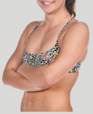 Arena BE Bandeau Bikinioberteil Schwarz Mehrfarbig | DEO31R-610