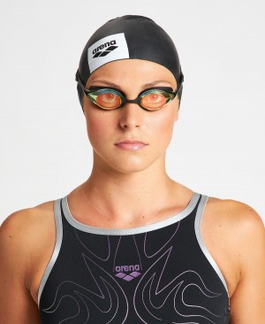 Arena Cobra Swipe Mirror Schwimmbrille Gelb Schwarz | SYR05X-144