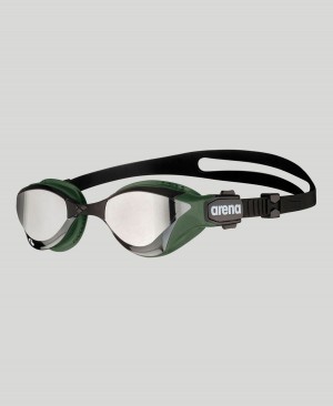 Arena Cobra Tri Swipe Mirror Schwimmbrille Silber Grün | ORG34F-455