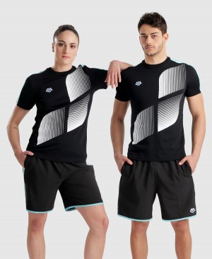 Arena Diamonds T-Shirt Schwarz Weiß | PAP70R-476