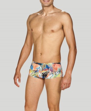 Arena Floral Allover Square Schwimmhose Schwarz Mehrfarbig | FUY84V-233