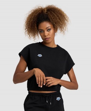 Arena Icons Crop T-Shirt Schwarz | JQN01X-824