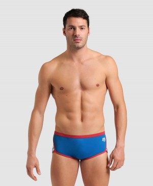 Arena Icons Solid Low Taille Schwimmhose Blau Rot | OEP22Y-306