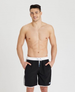 Arena Icons Team Stripe Bermuda Kurze Hose Schwarz Weiß | MAM74A-577