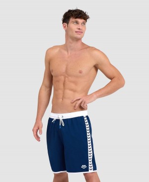 Arena Icons Team Stripe Bermuda Kurze Hose Navy Weiß | EQC24J-080