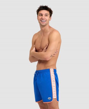 Arena Icons Team Stripe Kurze Hose Blau Orange | KJW79V-294