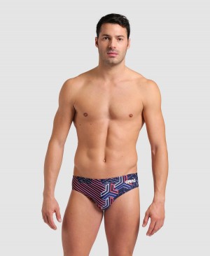 Arena Kikko Pro Schwimmhose Rot Weiß Blau | LEJ89Y-831