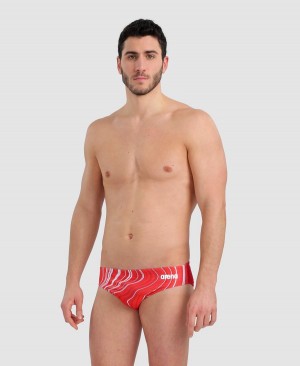 Arena Marbled Schwimmhose Rot Weiß | OND08M-413