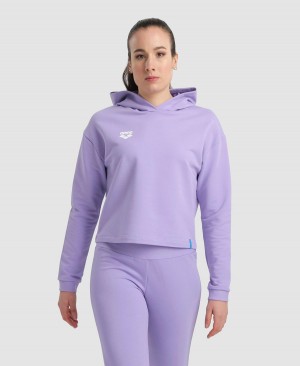 Arena Mit Kapuze Fleece Sweatshirt Lila | LWP76T-815