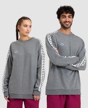 Arena Oversized Team Sweatshirt Grau Weiß | MEK03Z-713