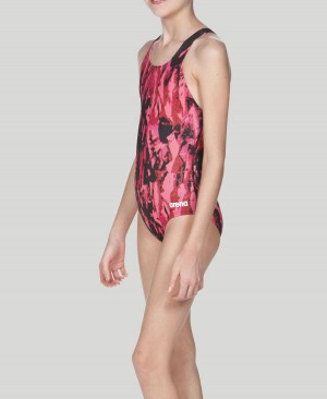 Arena Painted Youth Swim Pro Back Badeanzug Rot | TIU16U-448