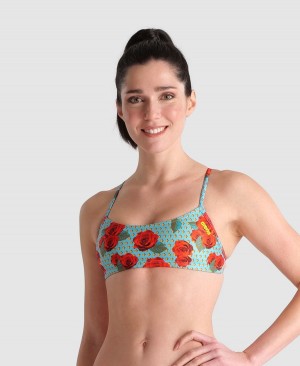 Arena Play Bandeau Bikinioberteil Türkis Mehrfarbig | DVO83X-134