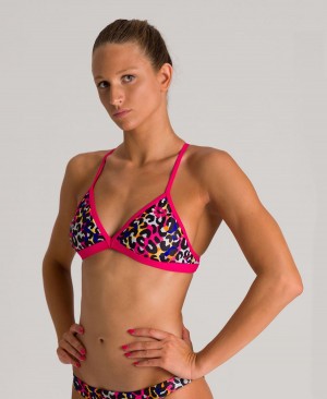 Arena Printed Tie Back Bikinioberteil Rosa Mehrfarbig | OLE39L-754