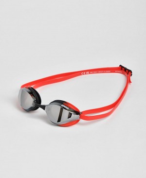 Arena Python Mirror Schwimmbrille Silber Schwarz Rot | DVS07X-585