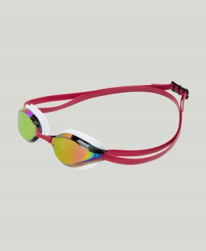 Arena Python Mirror Schwimmbrille Weiß Bordeaux | KOT52Z-761