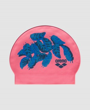 Arena Soft Latex Print Badekappe Rosa Blau | ADP28R-390