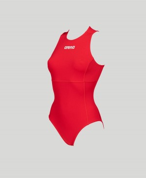 Arena Solid Waterpolo Badeanzug Rot | ISY13Z-258