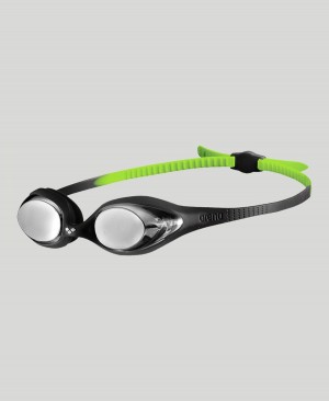 Arena Spider Youth Mirror Schwimmbrille Schwarz Grün | ANE81D-426