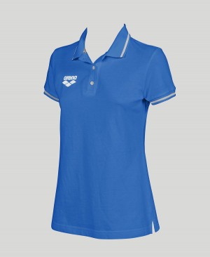 Arena Team Line Kurzes Sleeve Poloshirt Blau | QPK74H-162