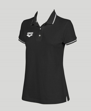 Arena Team Line Kurzes Sleeve Poloshirt Schwarz | PNH31T-359