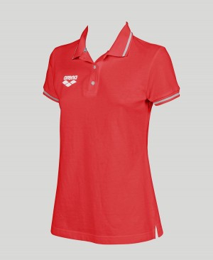 Arena Team Line Kurzes Sleeve Poloshirt Rot | EWO02T-132