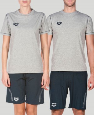 Arena Team Line Kurzes Sleeve T-Shirt Grau | CZN97Y-798