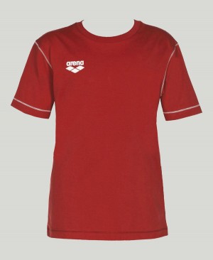 Arena Team Line Kurzes Sleeve T-Shirt Rot | VZG67Q-358