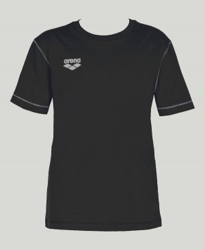 Arena Team Line Kurzes Sleeve T-Shirt Schwarz | TNG74E-174