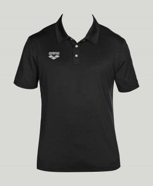 Arena Team Line Tech Kurzes Sleeve Poloshirt Schwarz | QTI71F-804