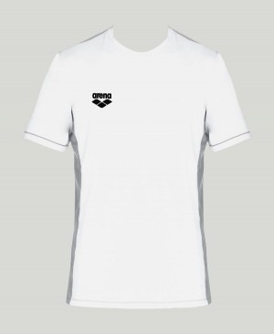 Arena Team Line Tech Kurzes Sleeve T-Shirt Weiß | UXO72F-027