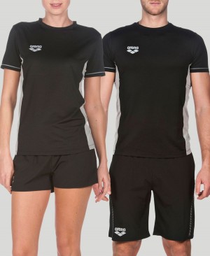 Arena Team Line Tech Kurzes Sleeve T-Shirt Schwarz | FEL57B-261