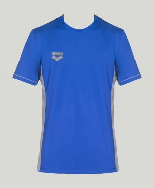 Arena Team Line Tech Kurzes Sleeve T-Shirt Blau | LFR25Y-217