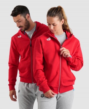 Arena Team Mit Kapuze Panel Jacke Rot | NCK56Y-674