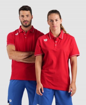 Arena Team Solid Poloshirt Rot | QFM86I-413