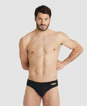 Arena Team Solid Schwimmhose Schwarz Gold | PQE36J-000