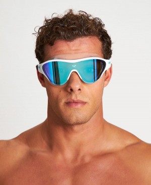 Arena The One Mirror Mask Schwimmbrille Blau Weiß Schwarz | JVI02J-707