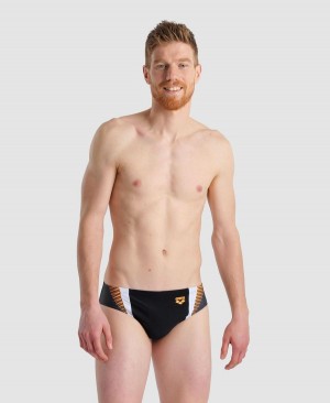 Arena Threefold Schwimmhose Schwarz Weiß Orange | WHC88H-084