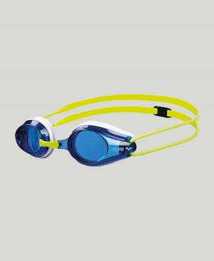 Arena Tracks Jr Schwimmbrille Blau Weiß Gelb | WJV06Q-365