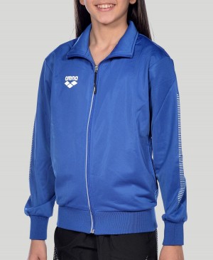 Arena Youth Team Line Gestrickt Poly Jacke Blau | JEX91E-287