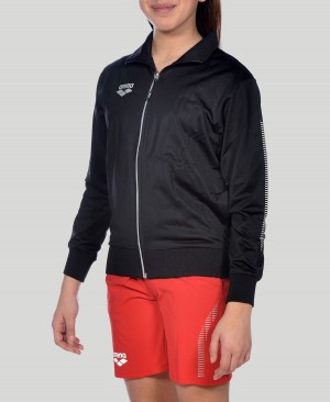 Arena Youth Team Line Gestrickt Poly Jacke Schwarz | LOU02J-615