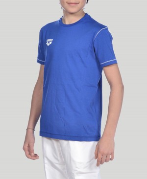 Arena Youth Team Line Kurzes Sleeve T-Shirt Blau | EDW21A-488