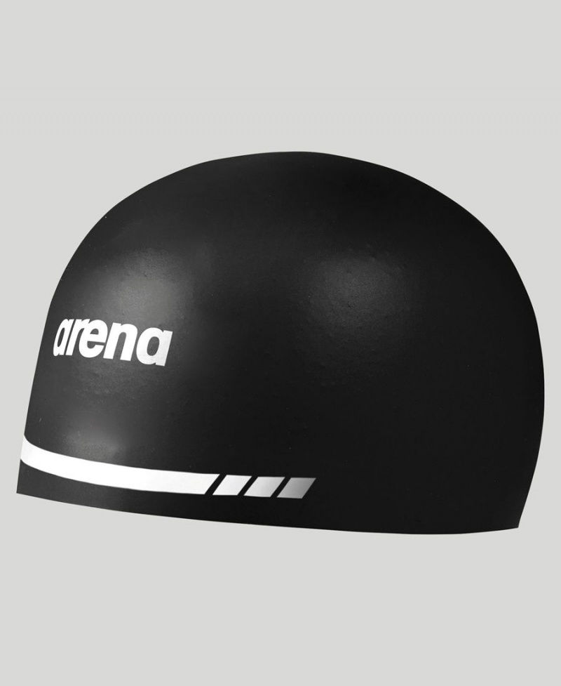 Arena 3D Soft Badekappe Schwarz Weiß | UUA98W-386