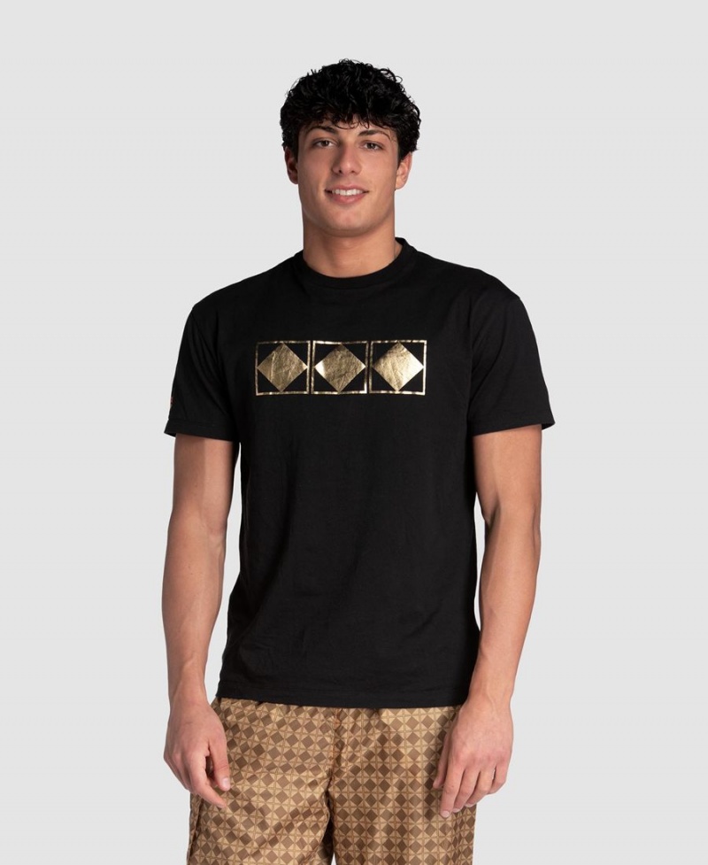 Arena 50th Anniversary Gold T-Shirt Schwarz | PRH81F-718