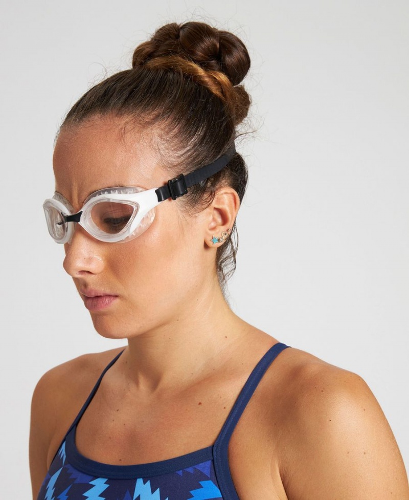 Arena Air-Bold Swipe Schwimmbrille Weiß Schwarz | KQL57A-610