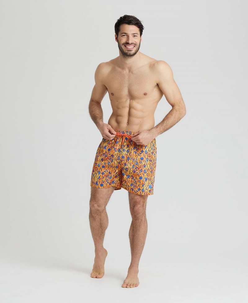 Arena Allover Print Beach Kurze Hose Gelb Mehrfarbig | QJI18Q-692