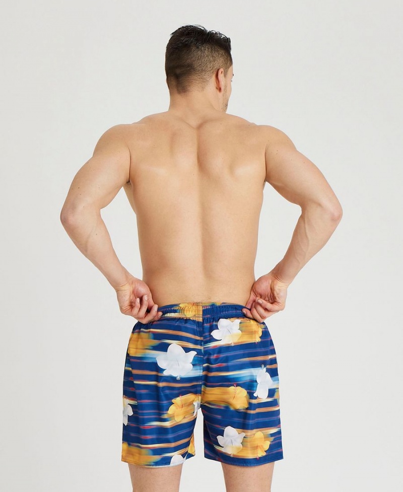 Arena Allover Print Beach Kurze Hose Navy Mehrfarbig | CHY87Z-610