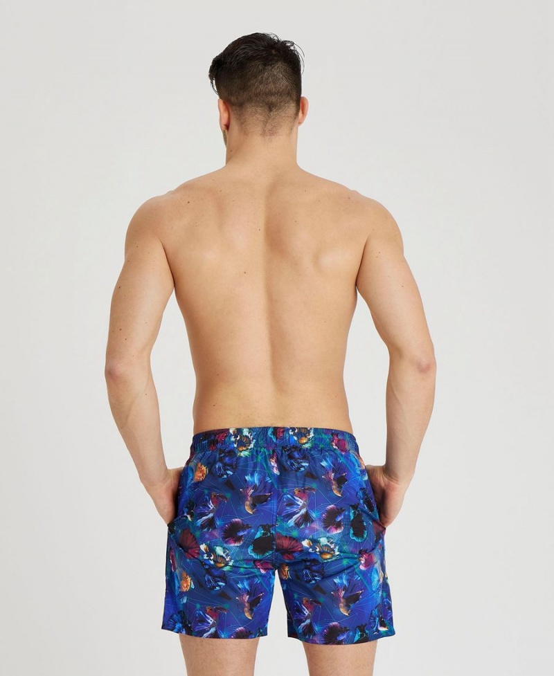 Arena Allover Print Beach Kurze Hose Schwarz Mehrfarbig | XUX66E-614